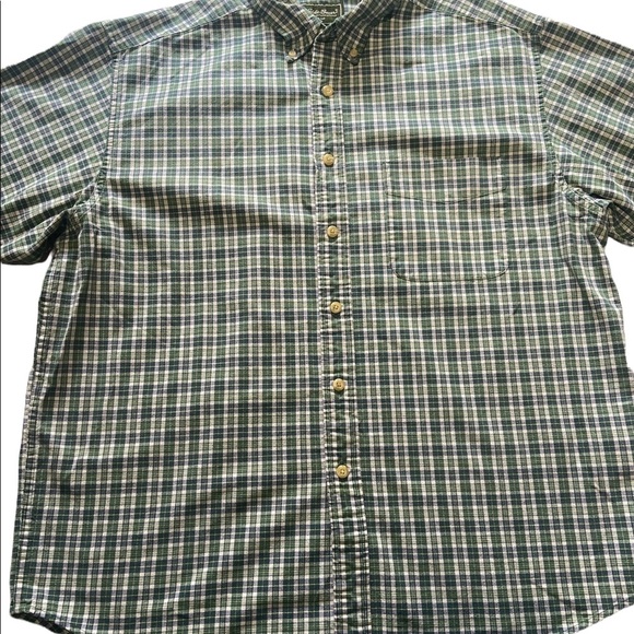 Eddie Bauer Shirt Mens Size L Green Plaid Long Sleeve Button Down Relaxed - Picture 5 of 10